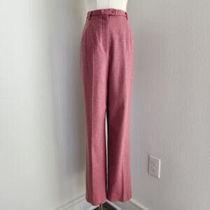 Vintage 90s Pendleton Pink Wool High Waisted Trousers Pants Straight Leg 8